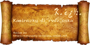 Kaminszky Árvácska névjegykártya